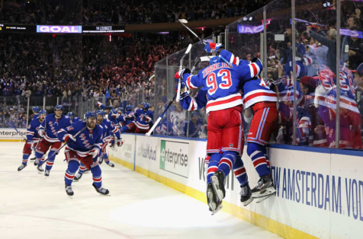 New York Rangers V New Jersey Devils Poster by Bruce Bennett 