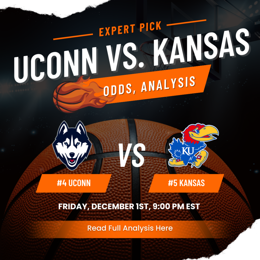 UConn vs. Kansas Odds, Expert Pick - Friday, Dec. 1.
